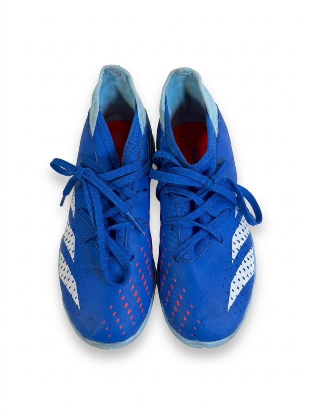 Adidas Predator Accuracy 3 TF Turf Soccer Shoes Kids 2.5 Blue White Red Cleats